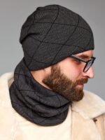 Шапка со снудом Ф 147 (с подкладой флис и ремешком на затылке) — изображение 12